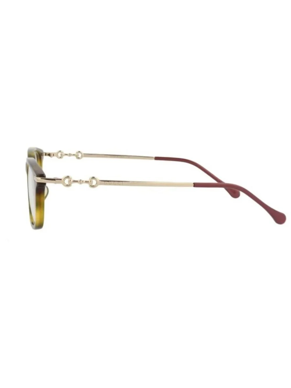 New Gucci Womens Square/Rectangle Havana Gold Transparent Fashion Designer Eyegl